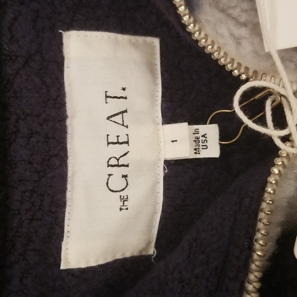💕THE GREAT💕 The Fleece Half Zip Pullover ~ Navy Canyon Geo 1 NWT - Picture 15 of 16